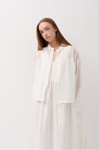 Сорочка-бомбер бавовна айворі (Р125)